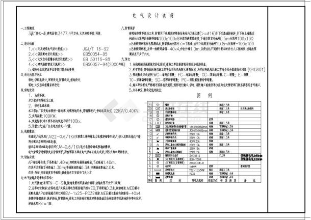 某三层综合厂房电气设计图纸（共7张）-图一