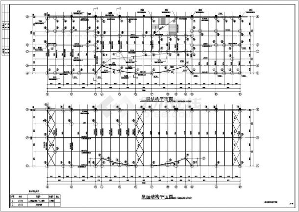 深圳二层高端厂房全钢结构cad施工方案图纸-图二