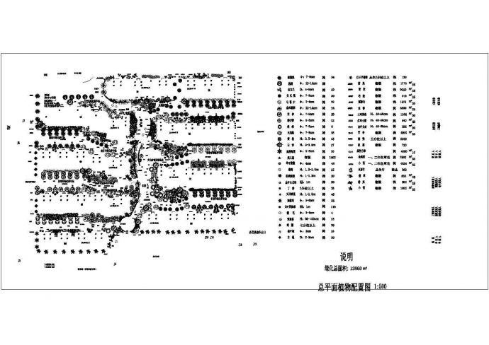 某住宅小区环境景观绿化设计平面图_图1
