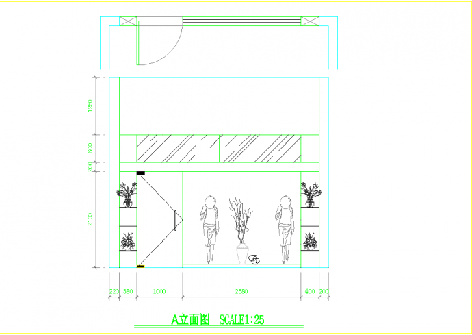 某地一套小服装店的设计图CAD图纸_图1