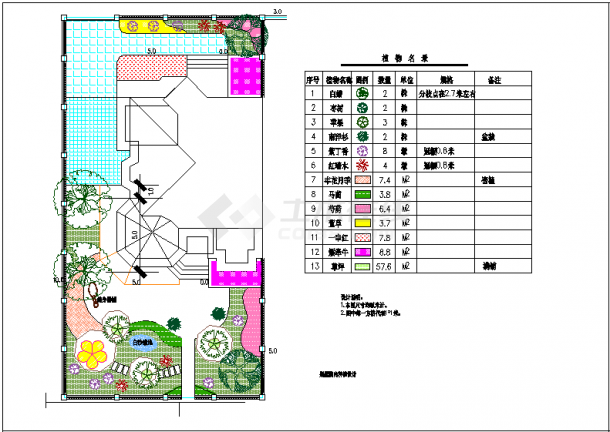 别墅内精美园林式庭院规划布置CAD套图-图二