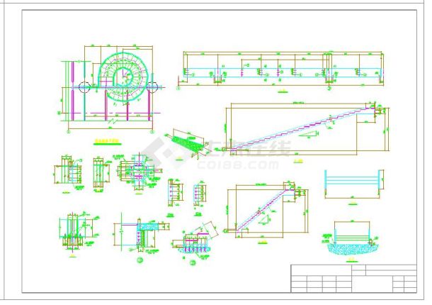 楼梯详图_实用旋转楼梯全套图cad图纸-图一