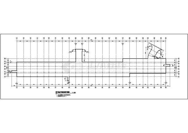 无梁楼盖结构地下室车库结构设计cad施工方案图-图二