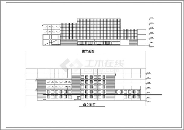 4000平米地上5层框架结构展览展示馆建筑CAD施工图（含详细说明）-图一