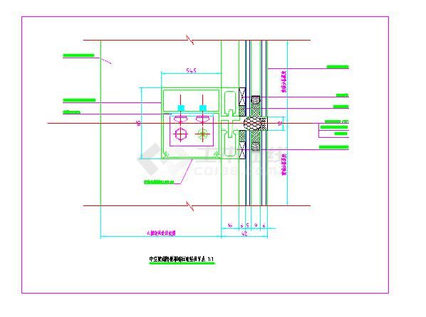 某隐框玻璃幕墙板标准节点构造详图cad图纸-图一