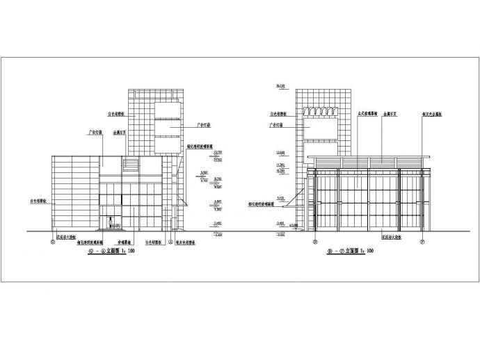 某两层售楼处建筑设计全套CAD图纸（共9张）_图1
