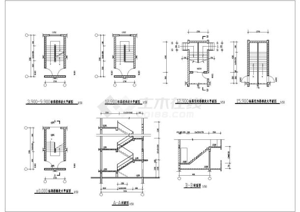 某六层L型住宅楼混合户型建筑cad设计施工图（含大样图）-图二