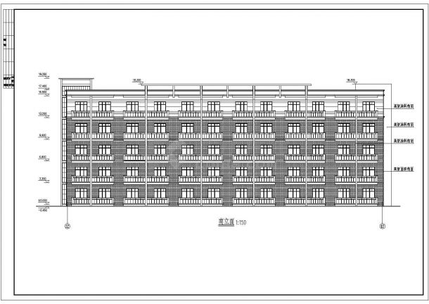 五层砖混职工宿舍楼建筑结构cad设计图纸-图一
