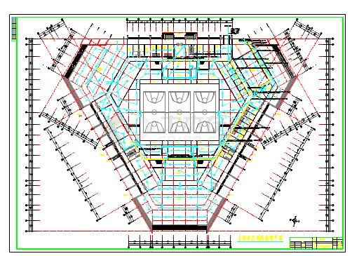 消防图纸_五层体育馆电气消防系统设计cad施工图-图一