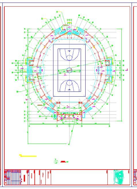 某中学学校体育馆全套建筑设计cad施工图-图二