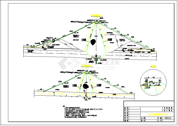 某水库土石坝的几种坝型设计施工图-图二