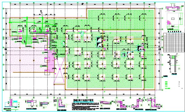 十层框架结构医院设计施工cad图（基坑开挖cad）-图一