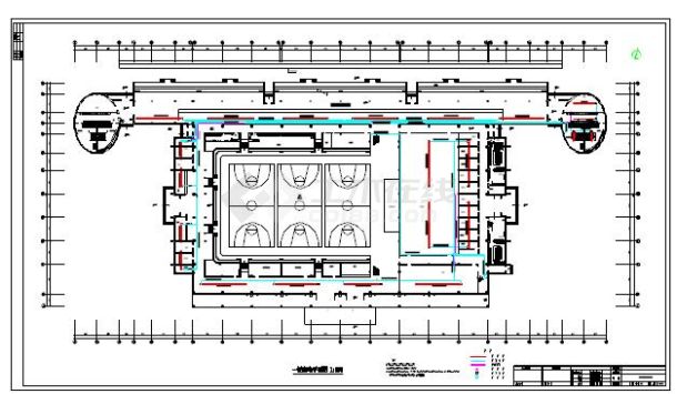 某体育馆红外线辐射采暖设计cad施工图-图一