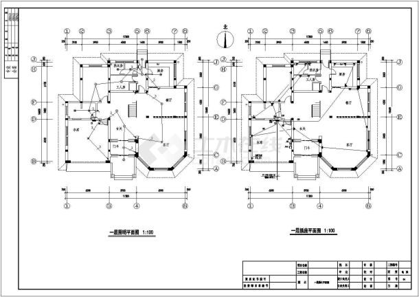 大型三层别墅全套电气设计cad施工图（带空调图）-图一