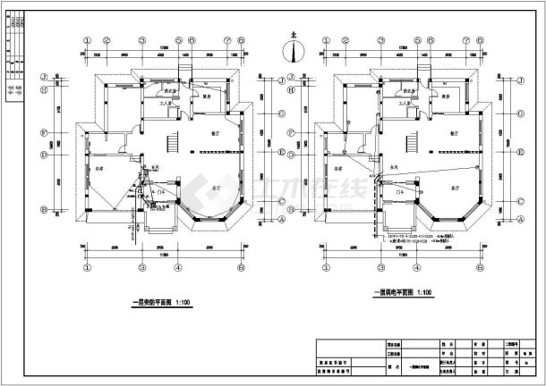 大型三层别墅全套电气设计cad施工图（带空调图）-图二