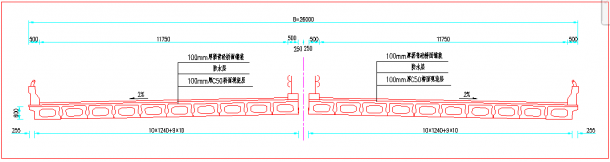装配式后张法预应力混凝土连续空心板桥上部构造通用图（跨径10m、公路-Ⅰ级、1.25m板宽）-图二
