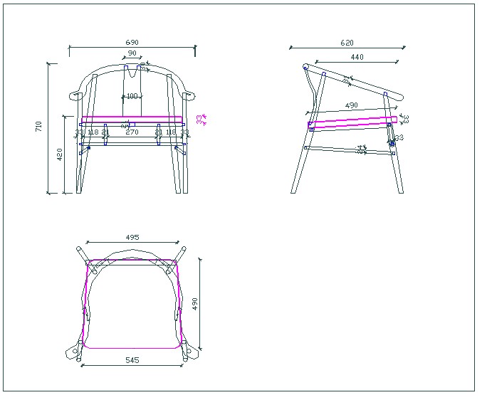 新中式圈椅深化图生产图三视图CAD附参考图_图1