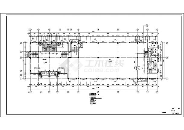 某三层文化休闲礼堂建筑设计CAD图  建筑面积2146.09平方米-图二