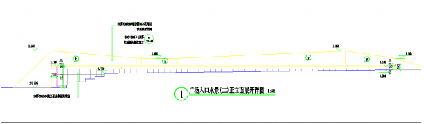 某广场入口处喷泉景观施工CAD图-图二