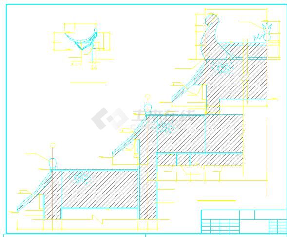 中式构造古典牌楼建筑设计cad施工图-图一