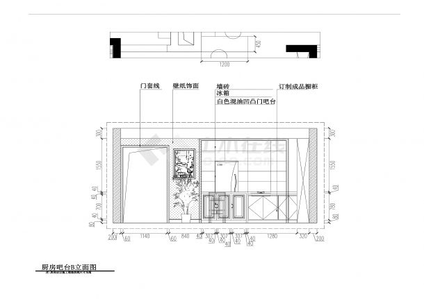 欧式风格三室两厅住宅样板房装修设计施工CAD图纸-图二