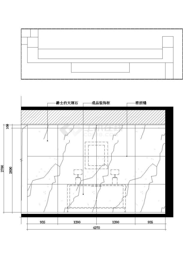 三层带地下室欧式豪华别墅样板房装修施工CAD图纸-图二