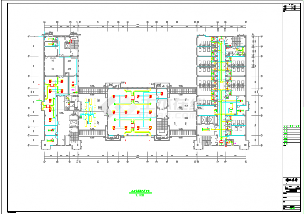 六层医院空调通风工程设计CAD图-图一