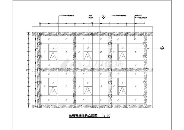 某玻璃幕墙结构节点构造详图-图二