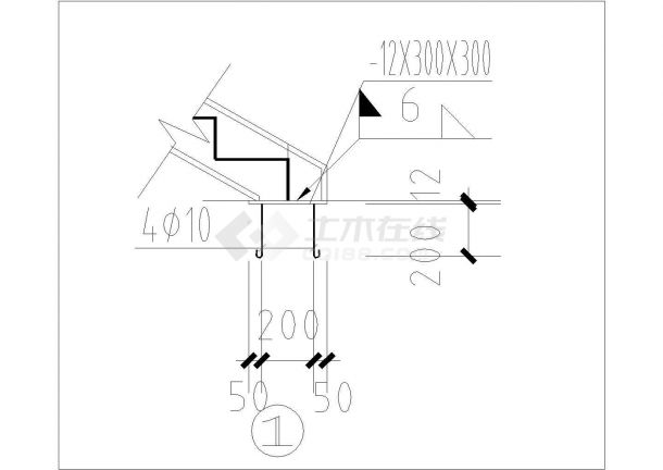 [节点详图]某钢楼梯构造详图-图二