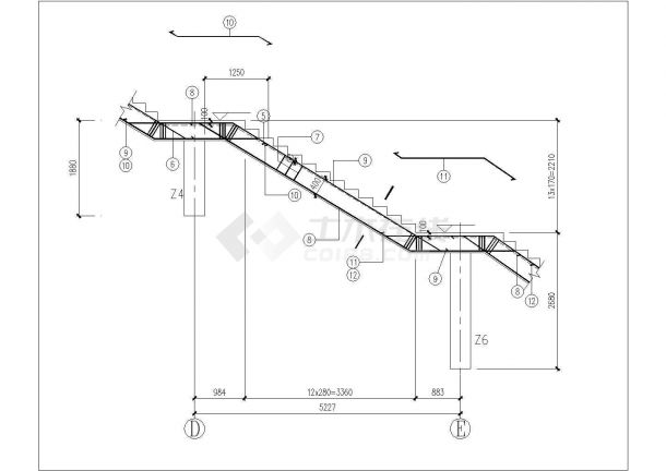 [节点详图]弧形梁式楼梯节点构造详图-图二