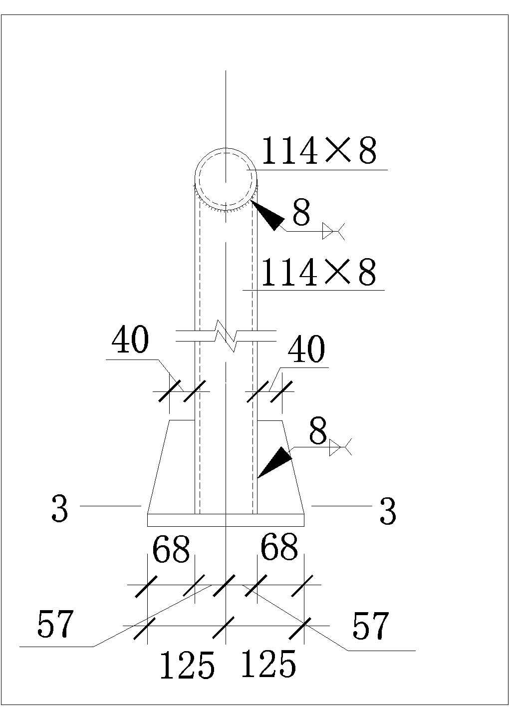 [节点详图]钢结构详图之钢管斜屋面节点构造详图