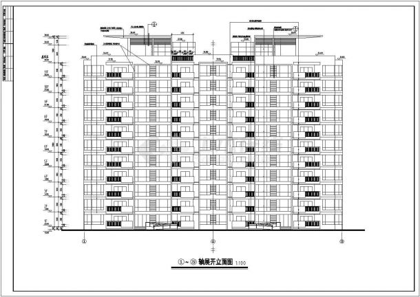 设计新颖的短肢剪力墙11层住宅建筑设计图（标注齐全）-图一