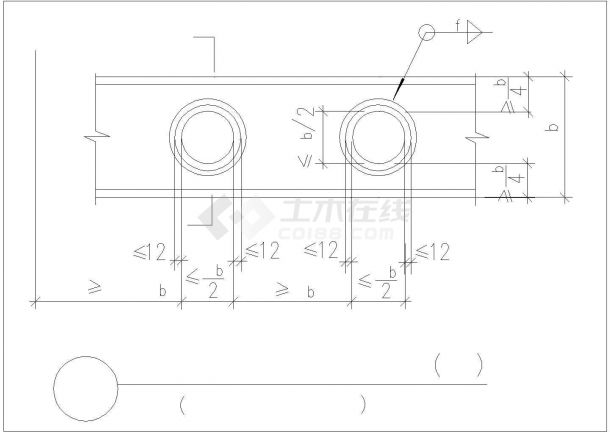[节点详图]梁腹板圆形孔口的补强节点构造详图-图一