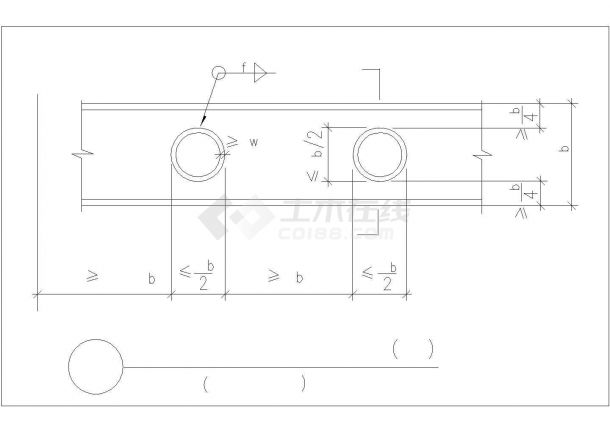 [节点详图]梁腹板圆形孔口的补强节点构造详图-图二