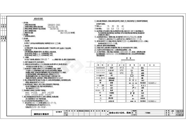 某四层298平鞋业公司厂区宿舍给排水设计图-图二