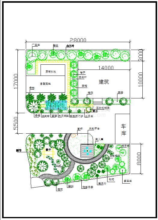 私人住宅庭院带菜地的景观绿化cad规划图纸,图纸设计比较详细,整体