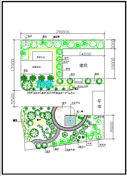 私人住宅庭院带菜地的景观绿化cad规划图纸_图1