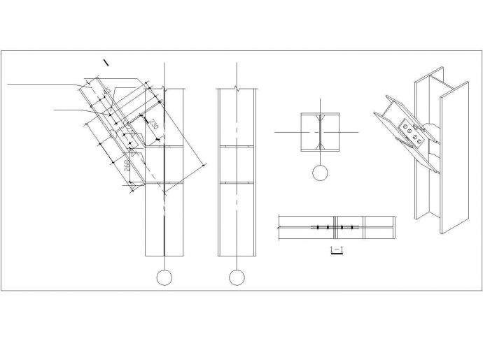 [节点详图]某钢框架支撑节点构造详图_图1