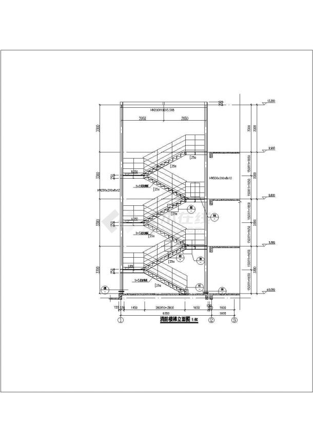 [节点详图]某钢结构楼梯节点构造详图-图二