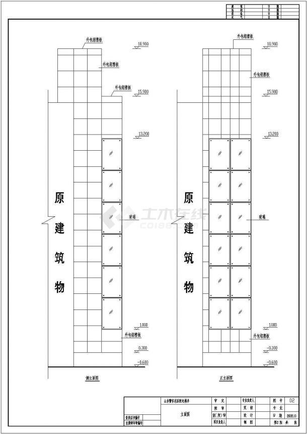 钢结构电梯井标准施工cad平立面方案图纸-图二