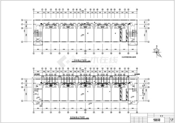 某地四层宿舍楼给排水设计施工图纸-图一