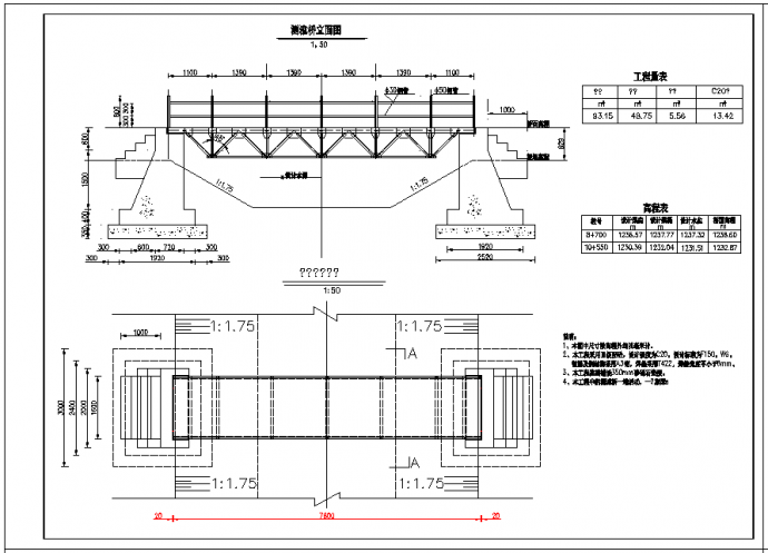 某地渠道测流桥设计施工图（全套）_图1