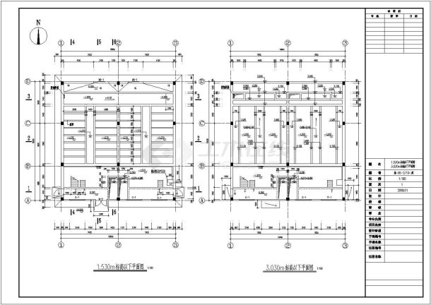 大型污水处理厂两层V型滤池建筑结构全套施工cad方案图-图二