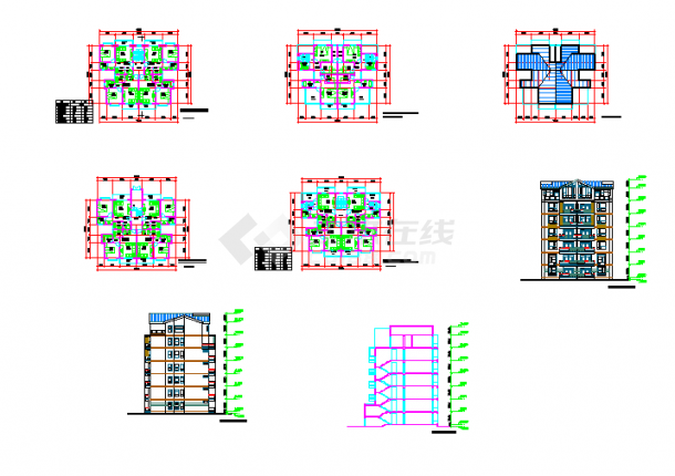 某小高层小区规划总平面图及住宅楼户型设计图-图二