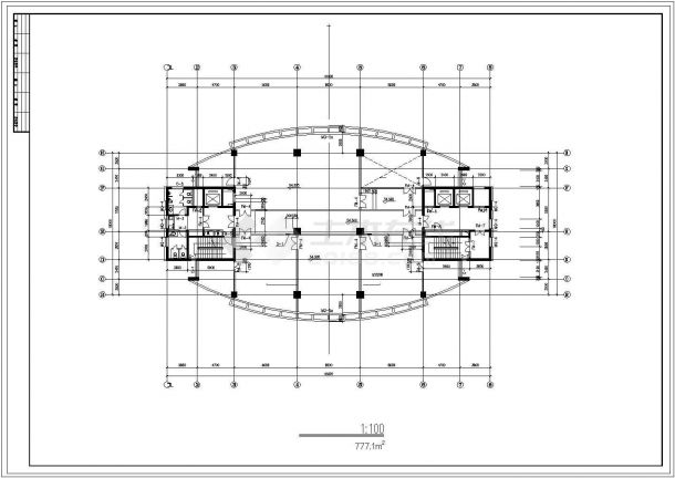 某十八层高层办公建筑方案设计图（含地下室）-图二