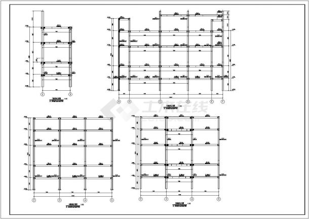某4层钢框架宾馆+网架建筑结构图纸-图二