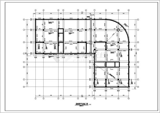 大底盘双塔15及12层综合楼框架抗震墙结构CAD施工方案图-图二