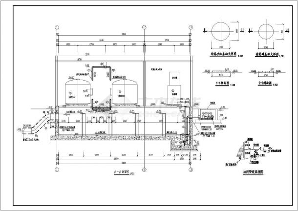 小型污水处理厂给排水设计cad施工图-图二