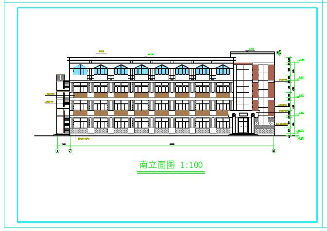 四层砖混学生公寓楼建筑设计cad施工图_图1
