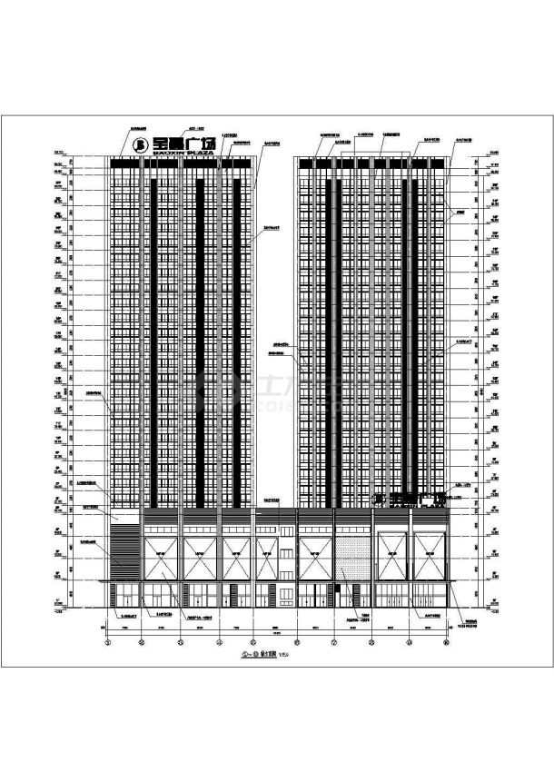 【内蒙古】25层钢架商务办公楼建筑施工图-图二